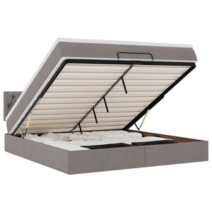 vidaXL Cadru de pat otoman cu saltea Taupe 180x200cm Material