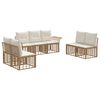 vidaXL Set de canapele de exterior 7 buc. Alb Natural și Crem