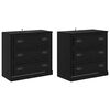 vidaXL Bufeturi 2 pcs Stejar Negru 70 x 35,5 x 67,5 cm Lemn compozit