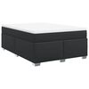 vidaXL Pat box spring cu saltea, negru, 160x200 cm, piele ecologică
