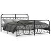 vidaXL Cadru pat metalic cu tăblii de cap/picioare, negru, 183x213 cm