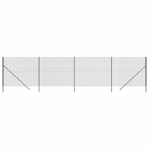 vidaXL Gard plasă de s&acirc;rmă, antracit, 1,4x10 m, oțel galvanizat