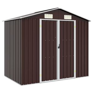 vidaXL Șopron de grădină, maro, 205 x 129 x 183, oțel galvanizat