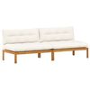 vidaXL Unitate canapea de mijloc 2 Bucată Alb Natural și Crem