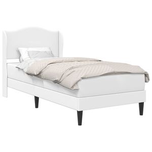 vidaXL Cadru de pat cu headboard Alb 90 x 190 cm Piele artificială