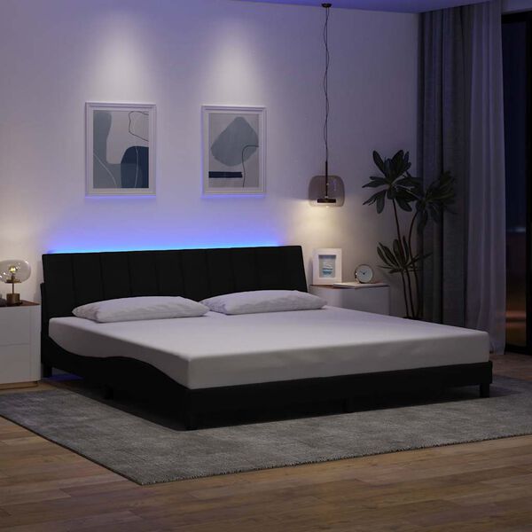 vidaXL Cadru de pat fără saltea, Hanko, negru, 200x200 cm, textil