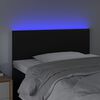 vidaXL Tăblie de pat cu LED, negru, 90x5x78/88 cm, piele ecologică