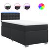 vidaXL Pat continental cu saltea, negru, 80x200 cm, piele ecologică