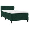 vidaXL Pat box spring cu saltea, verde &icirc;nchis, 100x200 cm, catifea