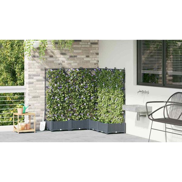 vidaXL Vază pentru Grădină 5 pcs Gri Deschis 120 x 120 x 125,5 cm Oțel