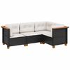 vidaXL Set mobilier de grădină cu perne, 4 piese, negru, poliratan