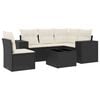 vidaXL Set mobilier de grădină cu perne, 6 piese, negru, poliratan