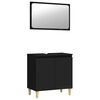vidaXL Set mobilier de baie, 2 piese, negru, lemn compozit