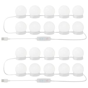 vidaXL Lumini pentru oglindă 2 pcs Alb 4.5 x 4.5 x 4.8 cm Plastic