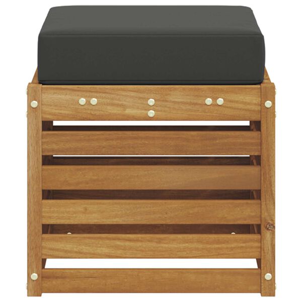 vidaXL Bancă 2 Bucată Natural și Antracit Lemn Solid de Acacia