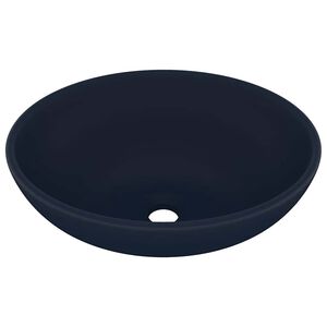 vidaXL Chiuvetă de lux, albastru mat, 40x33 cm, ceramică, formă ovală