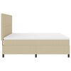 vidaXL Pat cu arcuri cu headboard Gri deschis și alb. 200 x 200 cm
