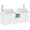 vidaXL Set dulap baie 3 buc. Alb foarte lucios 135 x 35 x 80 cm