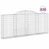 vidaXL Coșuri gabion arcuite 20 buc, 300x30x120/140 cm fier galvanizat