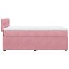 vidaXL Pat box spring cu saltea, roz, 90x200 cm, catifea