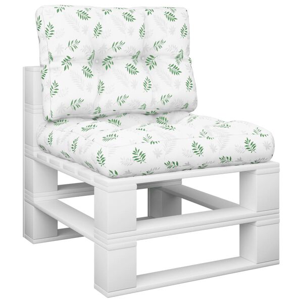 vidaXL Perne de paleți, 2 buc., model cu frunze, textil