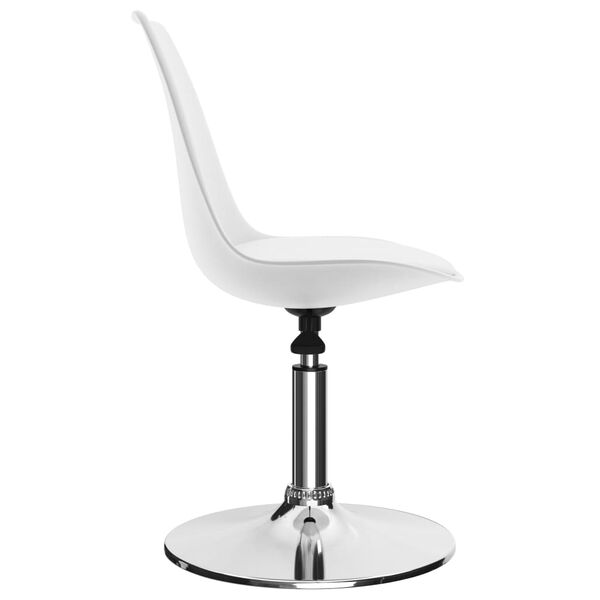 vidaXL Scaune de bucătărie pivotante, 2 buc., alb, piele artificială