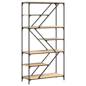 vidaXL Raft de cărți stejar sonoma 91x36x176 cm lemn prelucrat și oțel