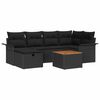 vidaXL Set de canapele pentru grădină 7 buc. Negru Rattan poli