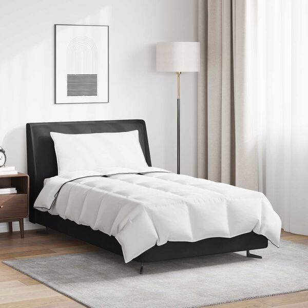 vidaXL Duvet de iarnă cu pernă 2 pcs Alb Pene de rață