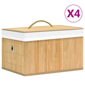 vidaXL Cutii de depozitare, 4 buc., bambus