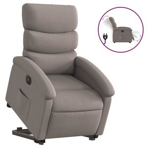 vidaXL Fotoliu electric rabatabil cu ridicare, gri taupe, textil