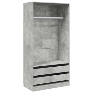 vidaXL Șifonier, gri beton, 100x50x200 cm, lemn prelucrat