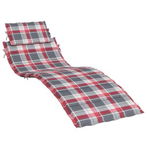 vidaXL Pernă de șezlong, roșu carouri, 186x58x4 cm, textil oxford