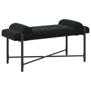 vidaXL Bancă cu butoane și perne Negru 110 x 40 x 46 cm Catifea
