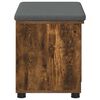 vidaXL Bancă pentru hol cu pernă Simplu Stejar fumuriu 60 x 38 x 46 cm