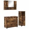 vidaXL Set de mobilier pentru baie 3 buc. Stejar fumuriu