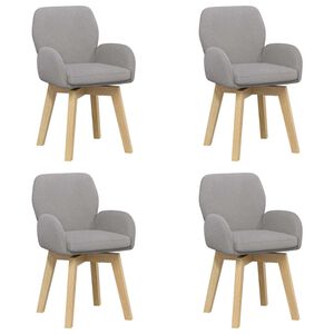 vidaXL Scaune de dining rotative 4 buc. Boucl&eacute; Gri deschis