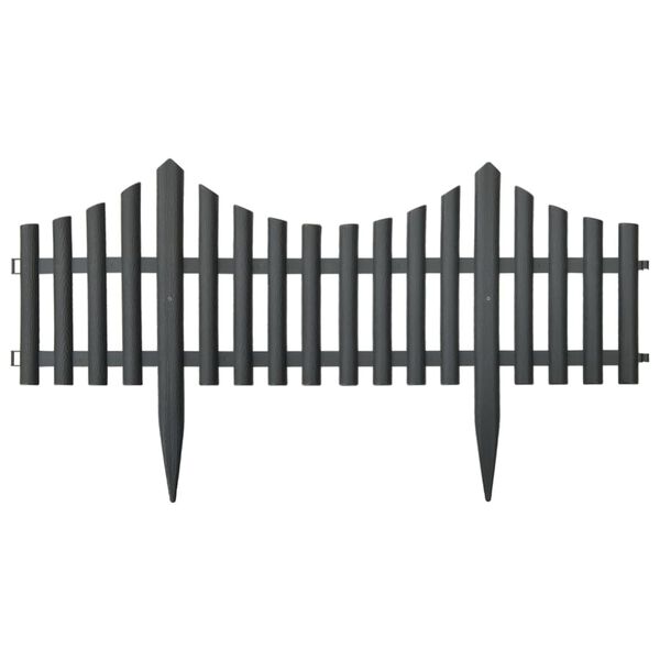 vidaXL Borduri de gazon, 17 buc., antracit, 10 m, PP