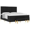 vidaXL Pat cu arcuri cu headboard Negru 200 x 180 cm țesătură