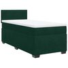 vidaXL Pat box spring cu saltea, verde &icirc;nchis, 100x200 cm, catifea