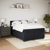 vidaXL Pat box spring cu saltea, negru, 160x200 cm, catifea