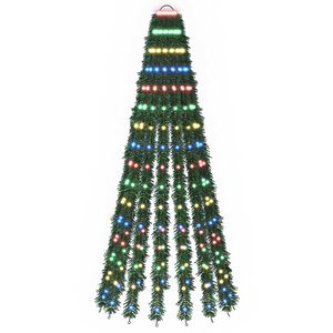 vidaXL Brad de Crăciun LED 150 cm 240 LED-uri Multicolor Oțel Verde