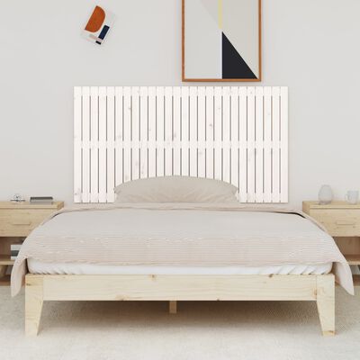 vidaXL Tăblie de pat pentru perete, alb, 166x3x90 cm, lemn masiv pin