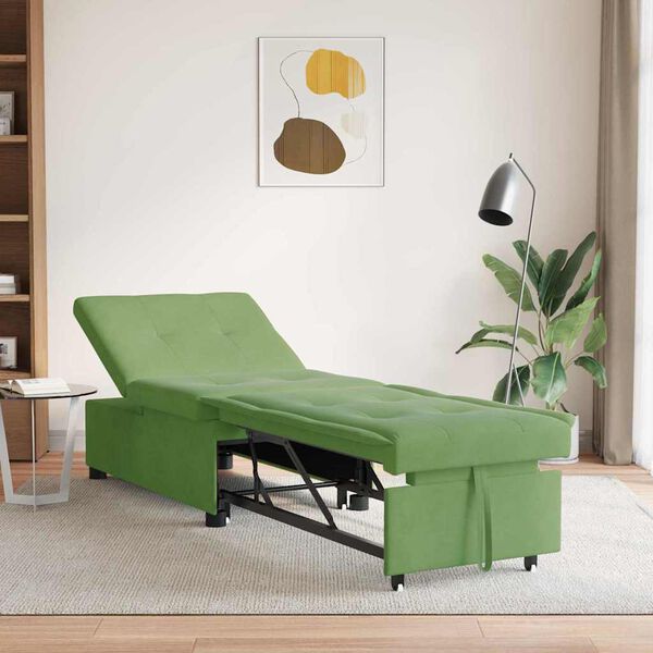 vidaXL Pat canapea Verde deschis 194 x 67 x 82 cm Catifea