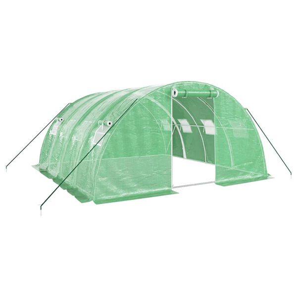 vidaXL Seră cu cadru din oțel, verde, 16 m², 4x4x2 m