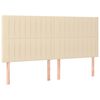 vidaXL Pat box spring cu saltea, crem, 160x200 cm, material textil