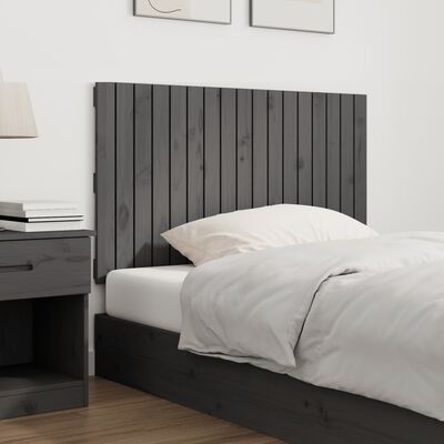 vidaXL Tăblie de pat pentru perete, gri, 108x3x60 cm, lemn masiv pin