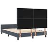 vidaXL Pat cu arcuri cu headboard Gri &icirc;nchis 140 x 200 cm Catifea