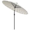 vidaXL Umbrelă de soare de exterior, st&acirc;lp aluminiu, nisipiu, 270 cm