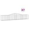 vidaXL Coșuri gabion arcuite 7 buc, 400x50x60/80 cm, fier galvanizat